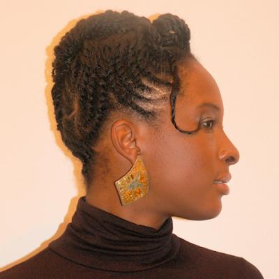 African American woman with natural hairstyle in two-strand twists