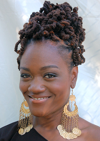 Natural hairstyle - Twisted loced updo