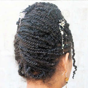Updo with twist extensions