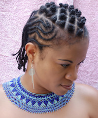 Cornrows and Bantu Knots Hairstyle