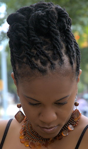 Natural Locs Hairstyle - Top View