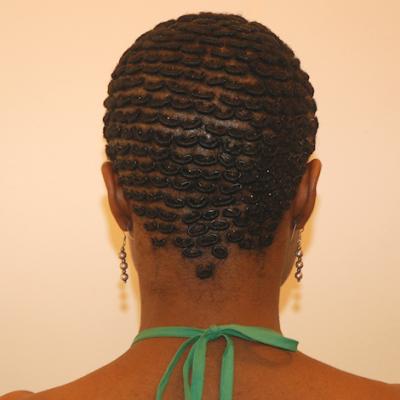 African American woman with natural hairstyle in short natural
