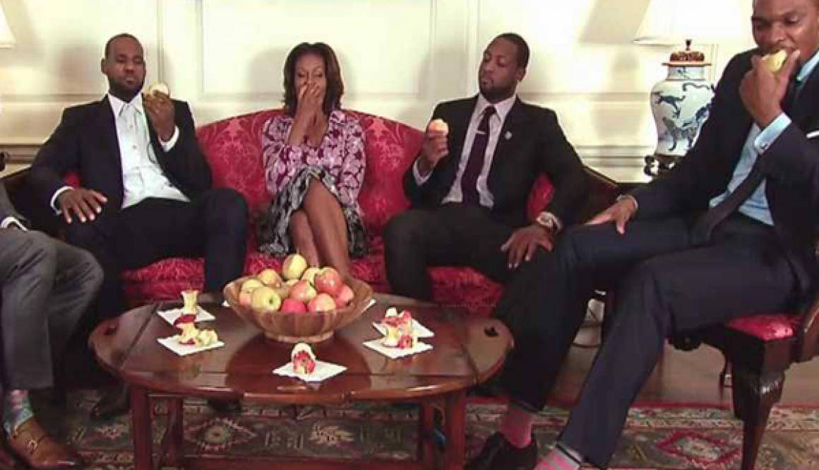 Michelle Obama With Miami Heat Players