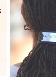 Leather Hair Tie for Locs and Natural hair that reads Do Not Touch