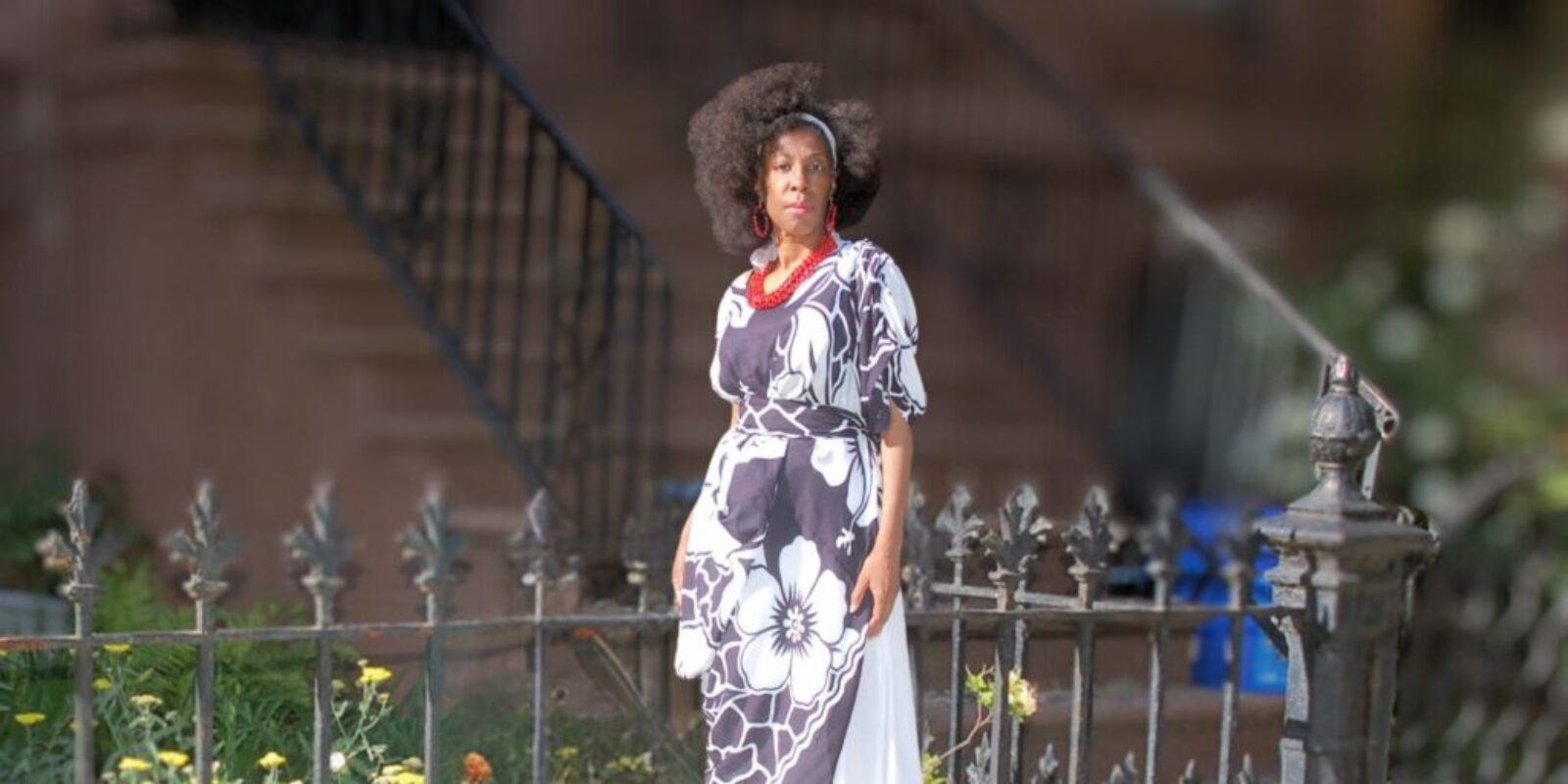 Floral Black and White Magic Dress